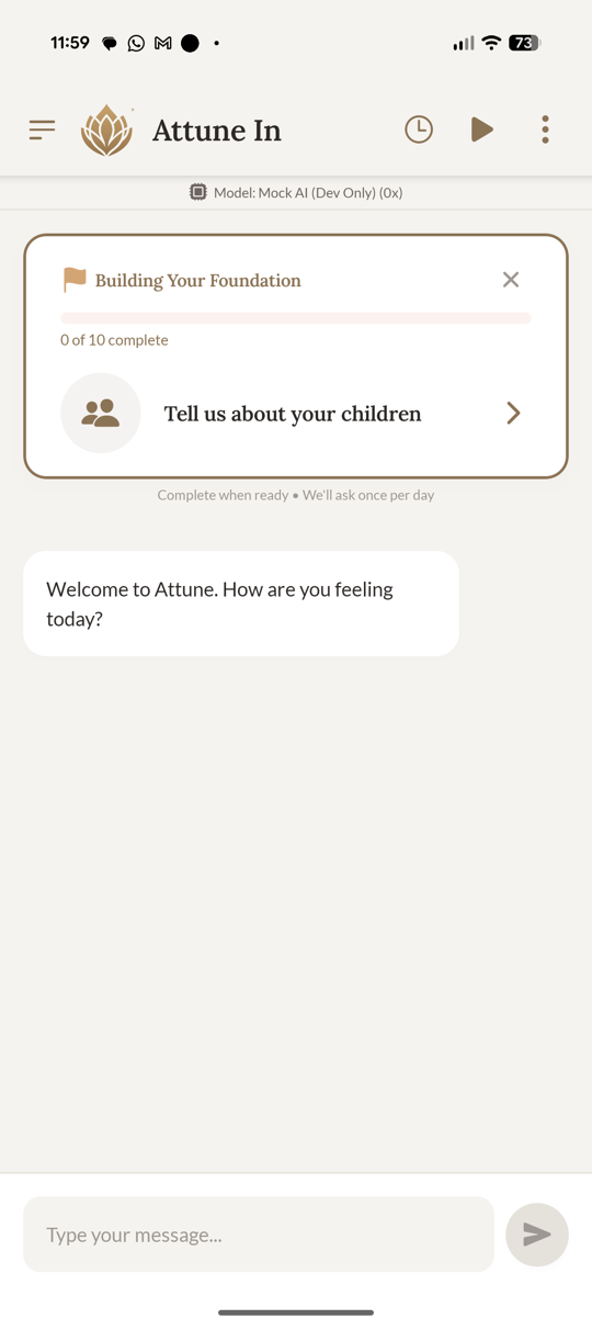 Attune In chat screen